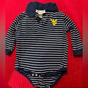 WVU Striped Navy and White Kids One Piece